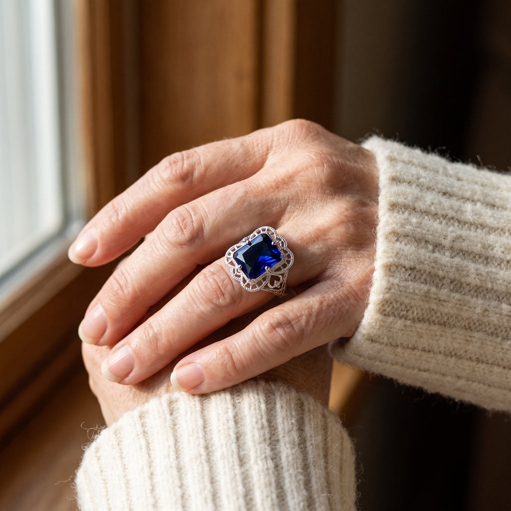 Romilly White Gold Sapphire Ring