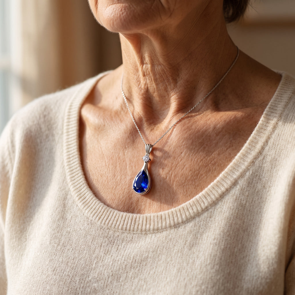 Ludmilla White Gold Sapphire Necklace