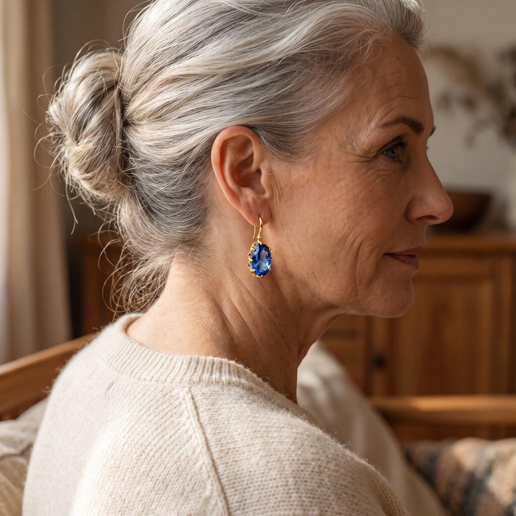 Paulina Gold Sapphire Earrings