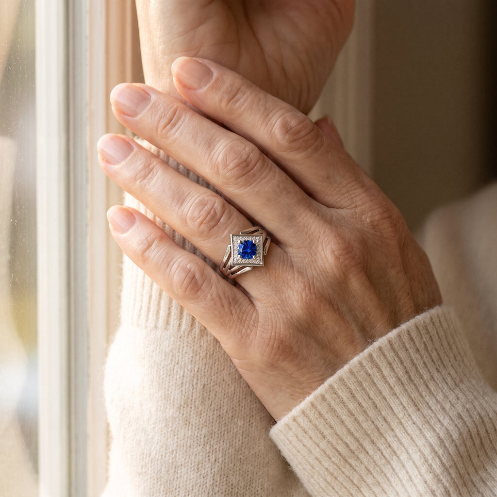 Vespera White Gold Sapphire Ring