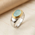 Silver and Gold Bezel Cabochon Ring