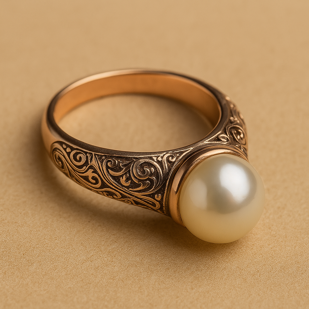Theresia - Vintage Gold Ring with Pearl