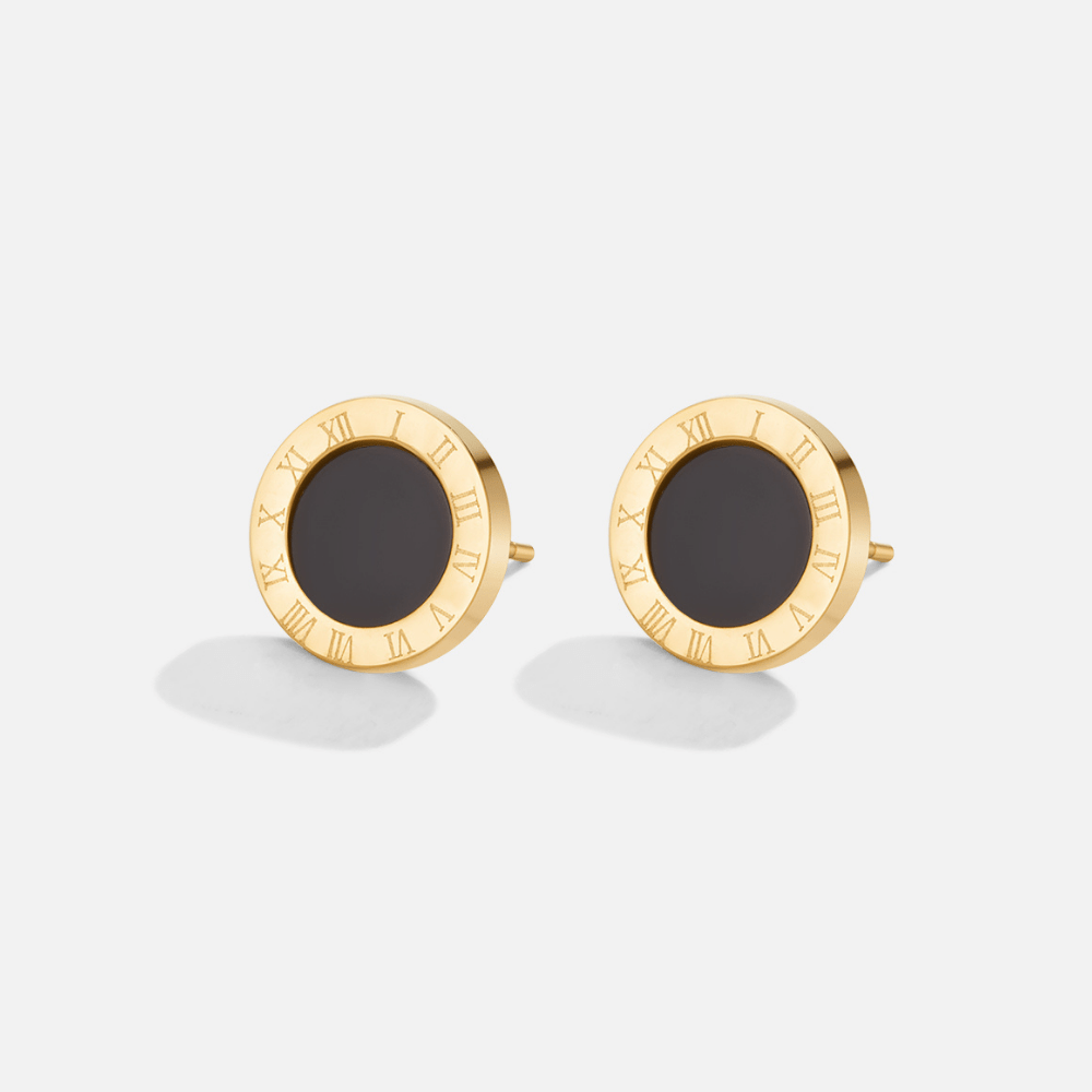 Selina – Round Earrings with a Black Center