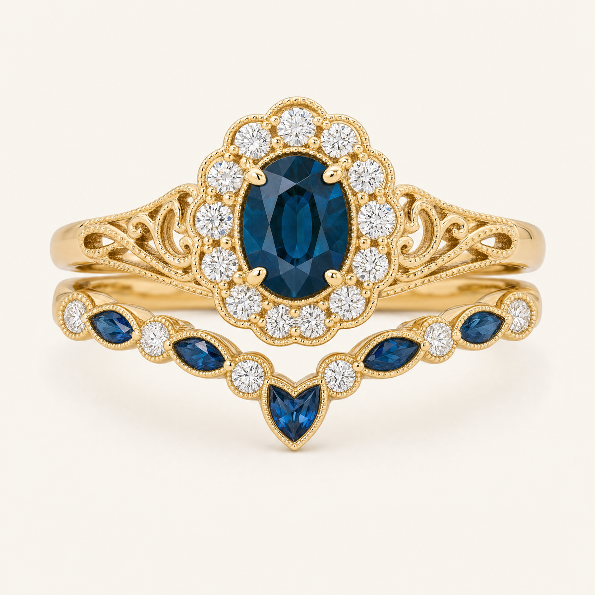 Azelia Gold Sapphire Set
