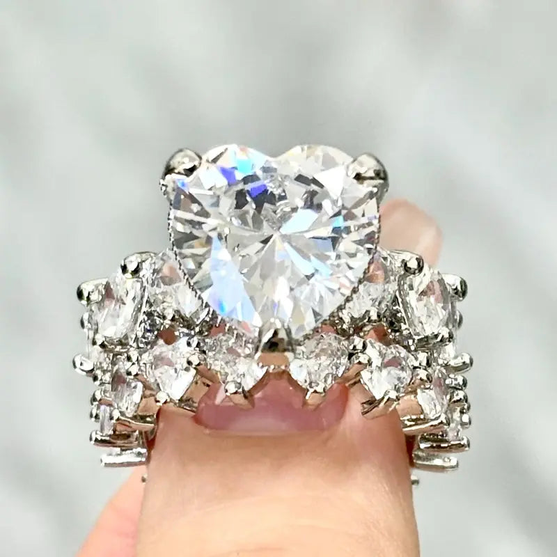 Heart Cut Stackable Ring Set