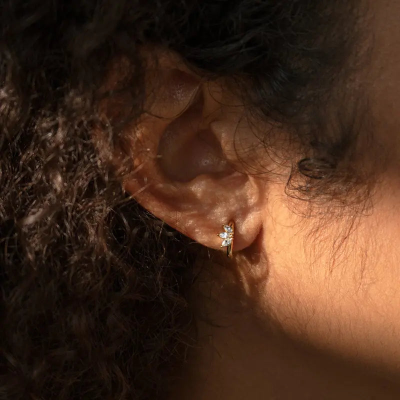 Triple Marquise Moissanite Earrings