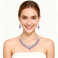 Amethyst Tassel Necklace & Earring Set
