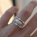 Vintage Silver Turquoise Glass Ring Set