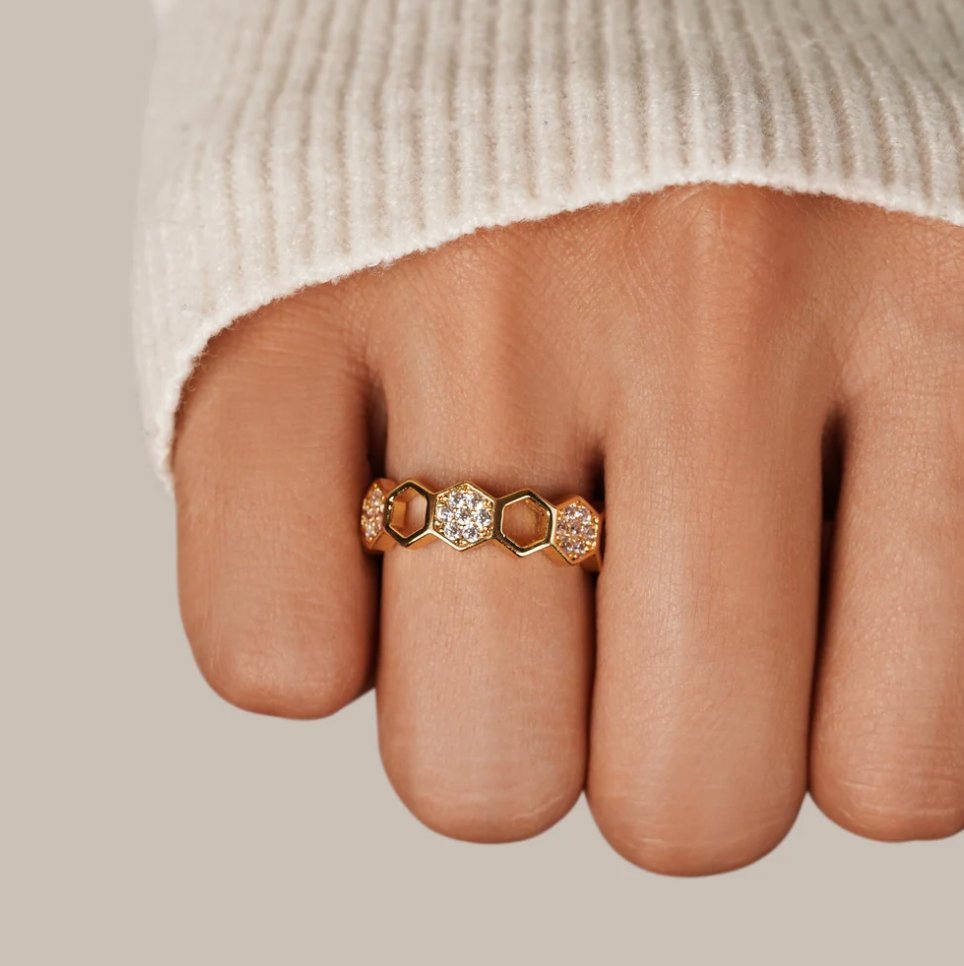 Selina - Gold and Crystal Ring