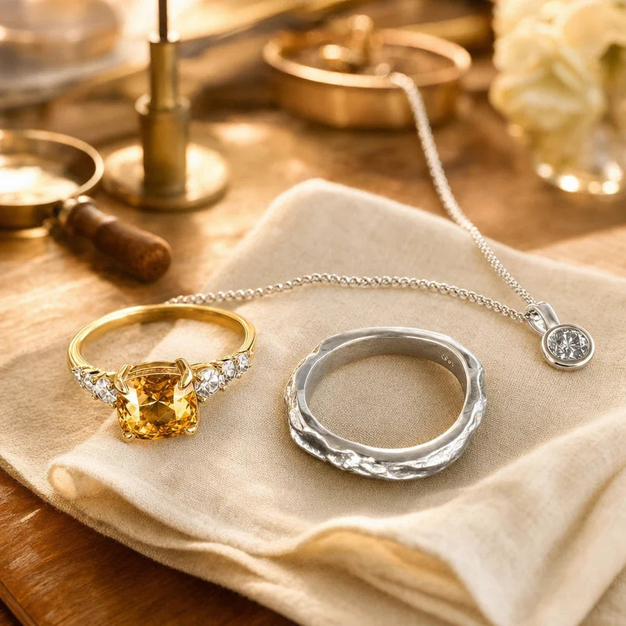 Hand-Set Genuine Gemstones