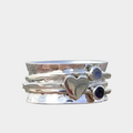 Elegant Rotating Heart Silver Ring