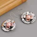 Vintage Rose Pearl Blossom Earrings