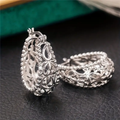 Vintage Hollow Bright Basket Silver Earrings
