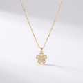 GOLD ZIRCONIA FLOWER NECKLACE