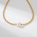 GOLD PEARL BEADED NECKLACE
