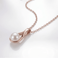 ROSE GOLD PEARL TEARDROP NECKLACE
