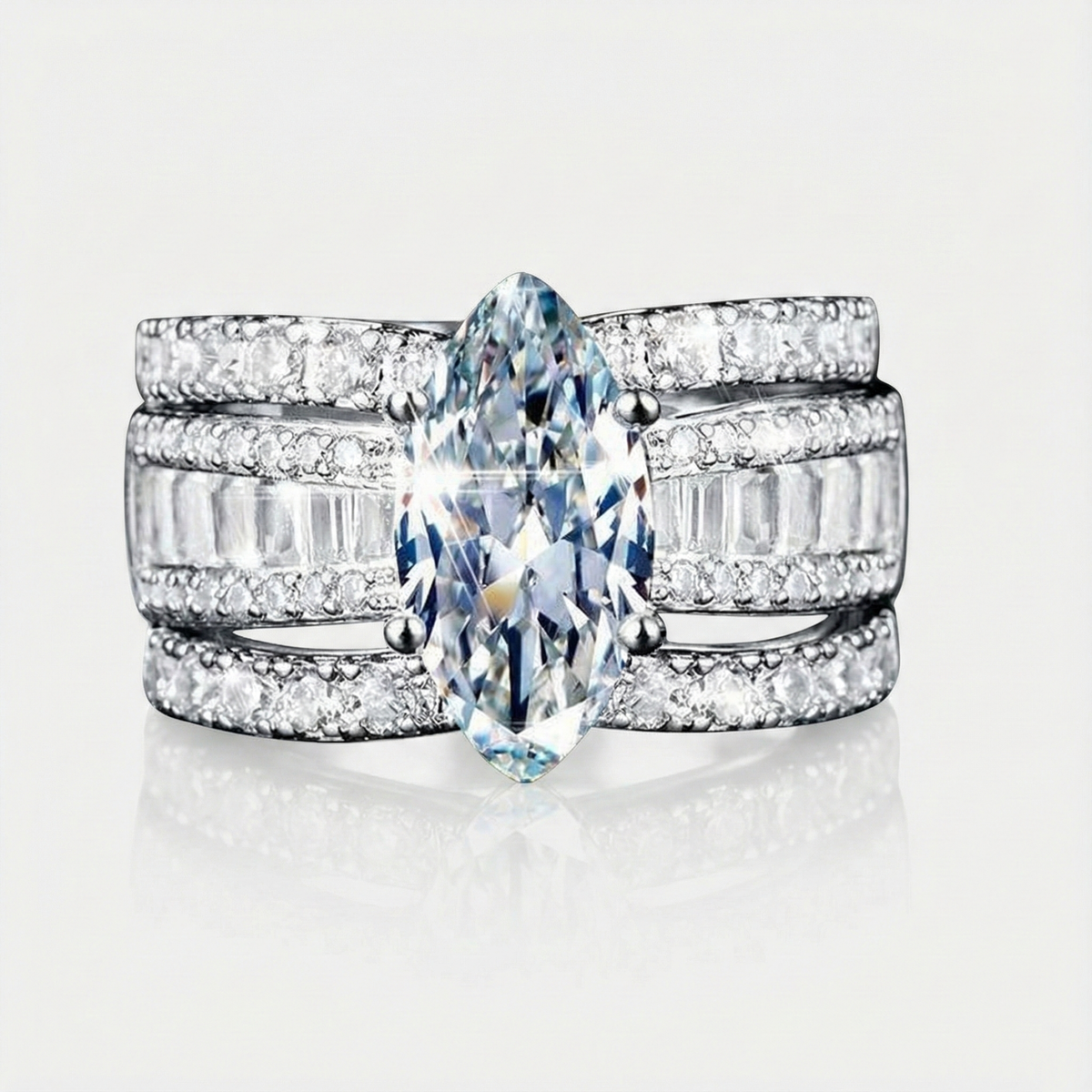 Verena – Crystal and Gold Accent Ring Set