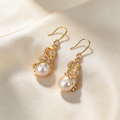 Elegant Swan Pearl Drop Earrings