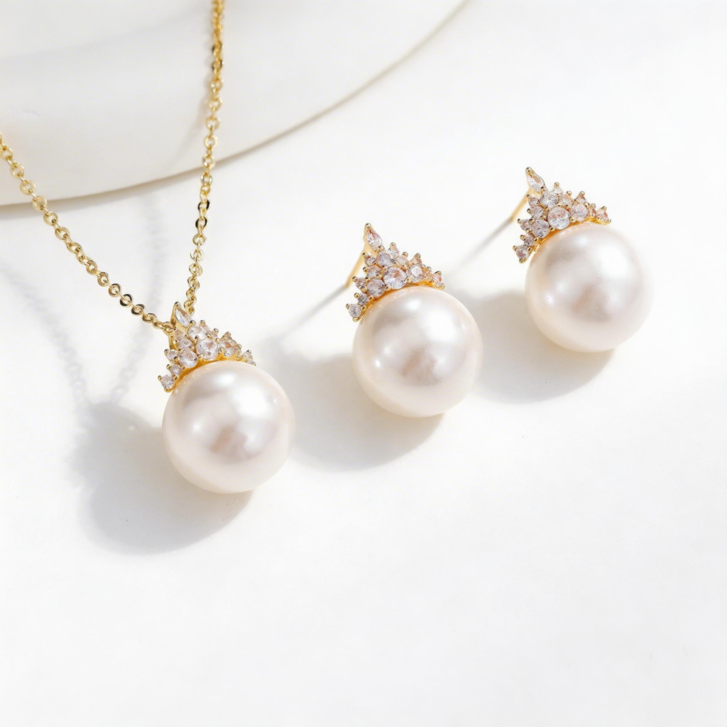 Elegant Crown Pearl Jewelry Set