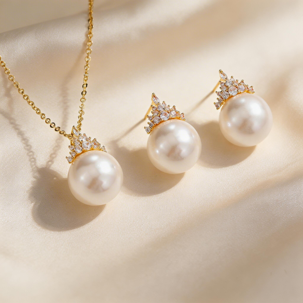 Elegant Crown Pearl Jewelry Set