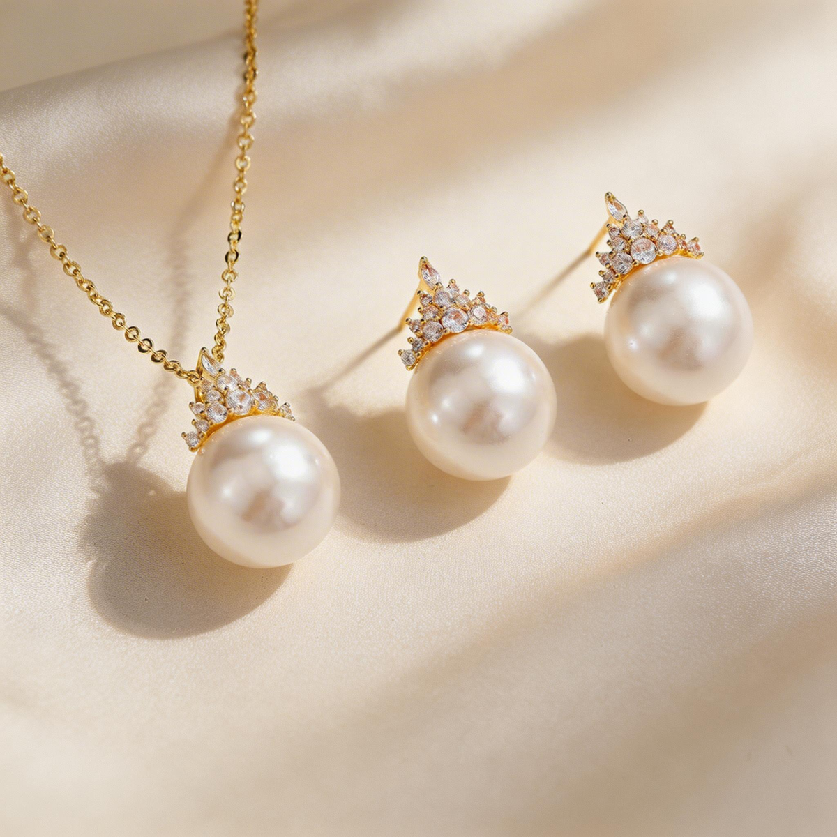 Elegant Crown Pearl Jewelry Set