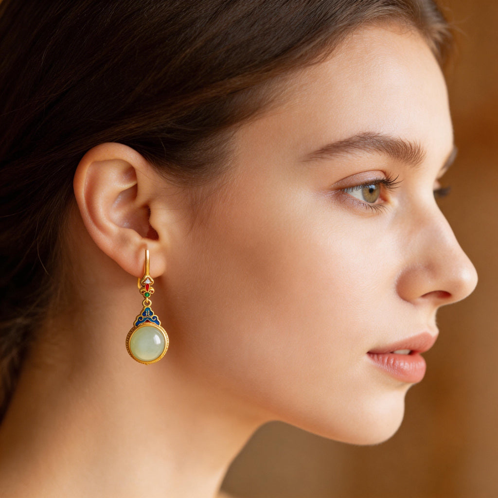 Lucky Jade Cloud Drop Earrings