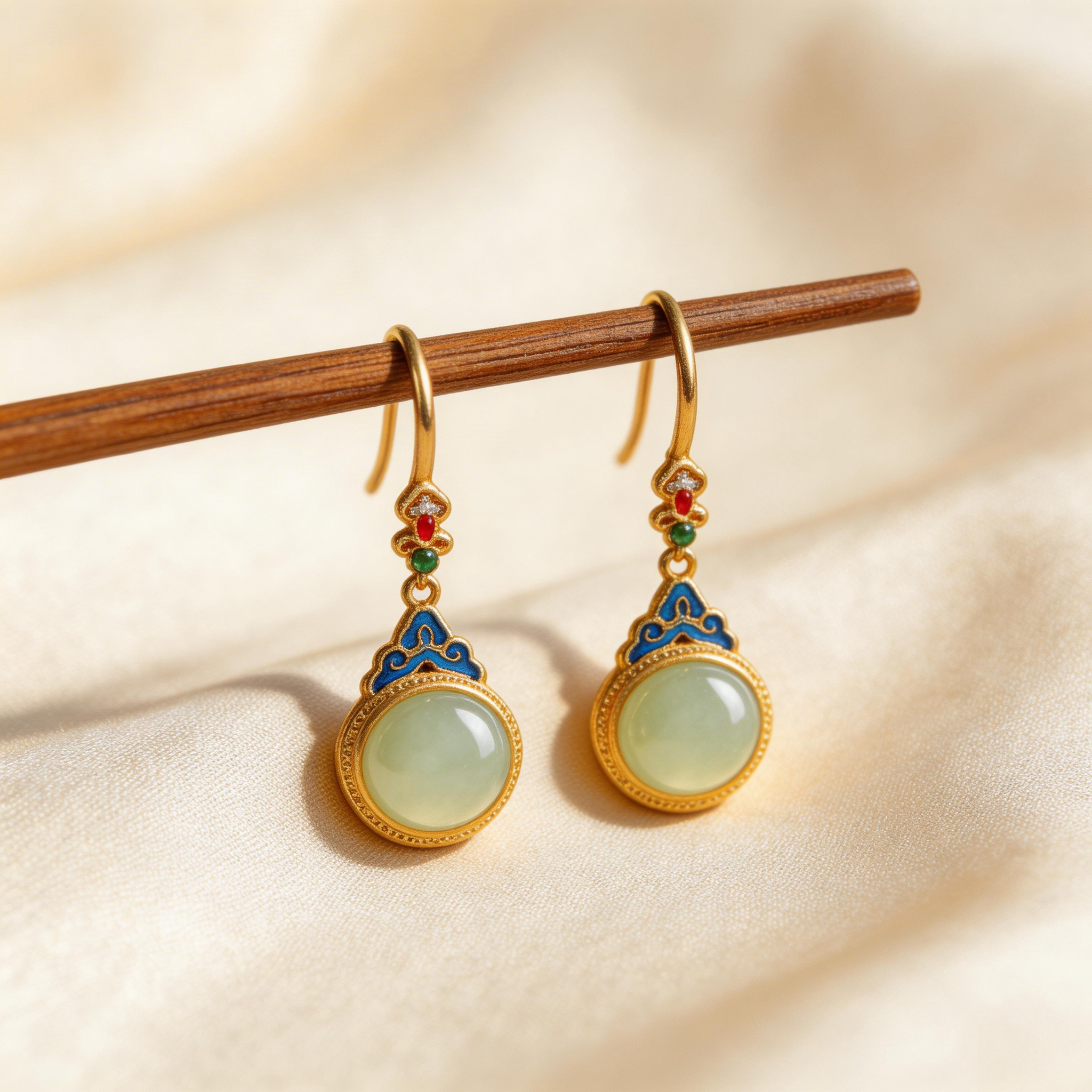 Lucky Jade Cloud Drop Earrings