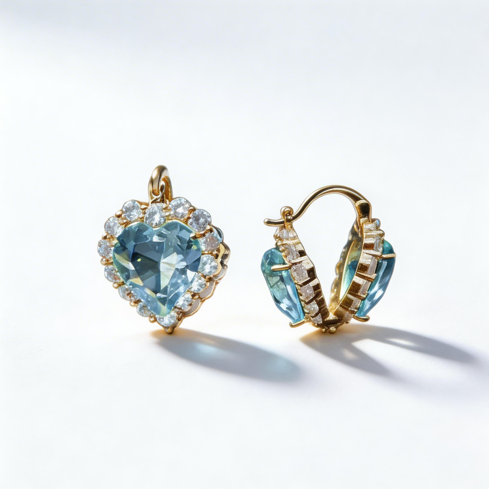 Elegant Double-Sided Heart Crystal Earrings