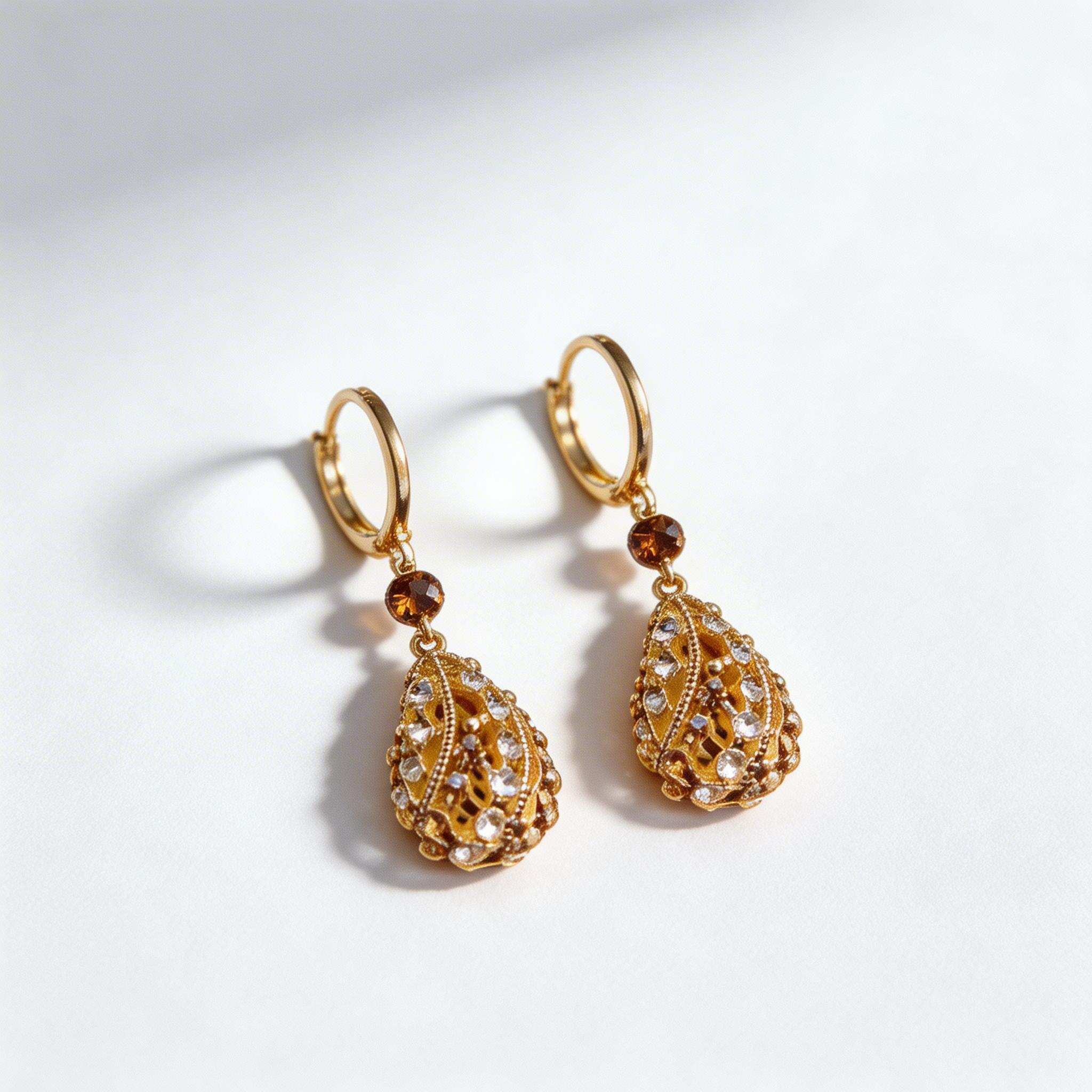 Elegant Natural Crystal Teardrop Earrings