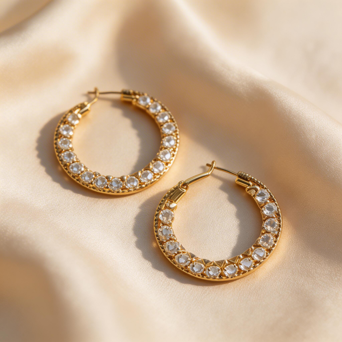 Elegant Pavé Hoop Earrings