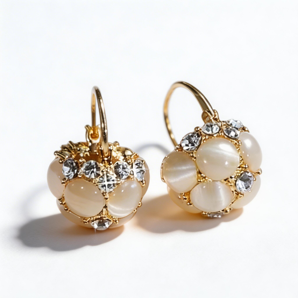 Natural Cat's Eye Basket Earrings