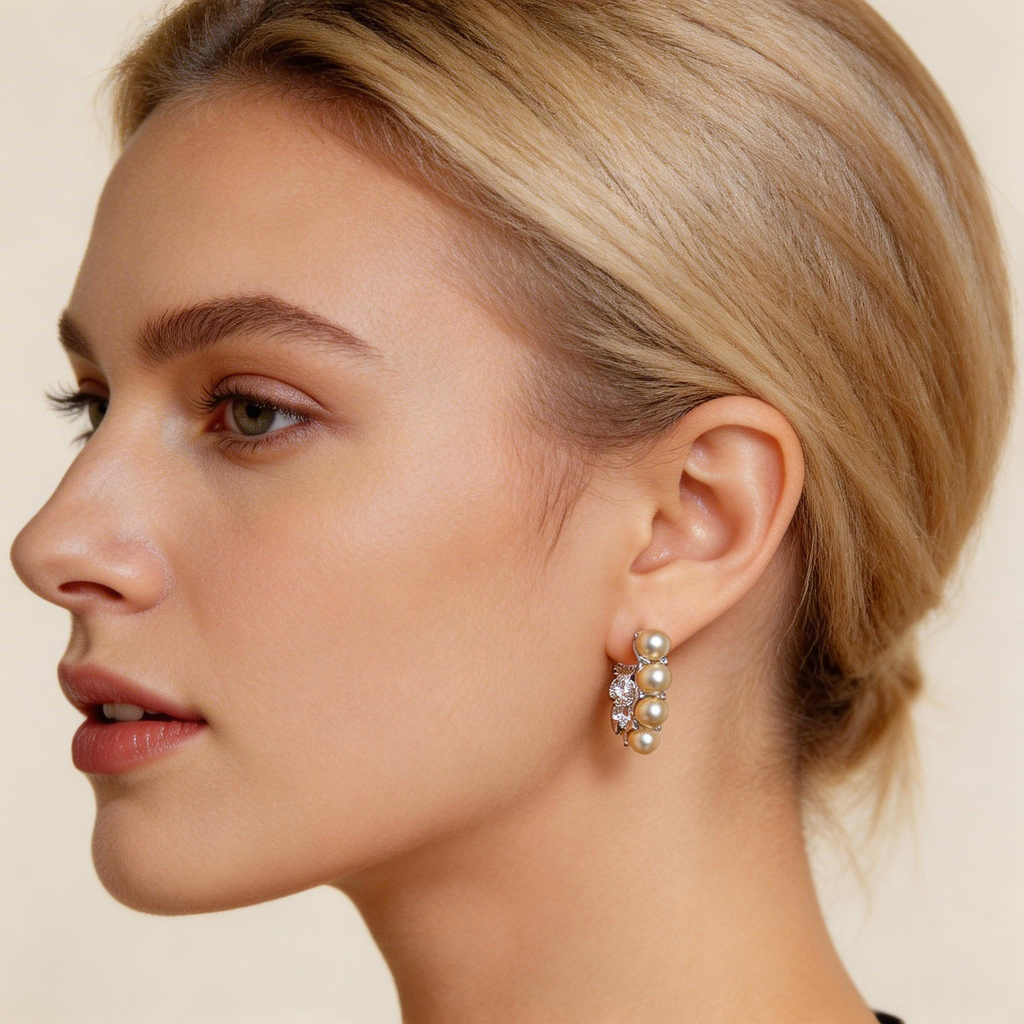 Elegant Pearl Cluster Earrings