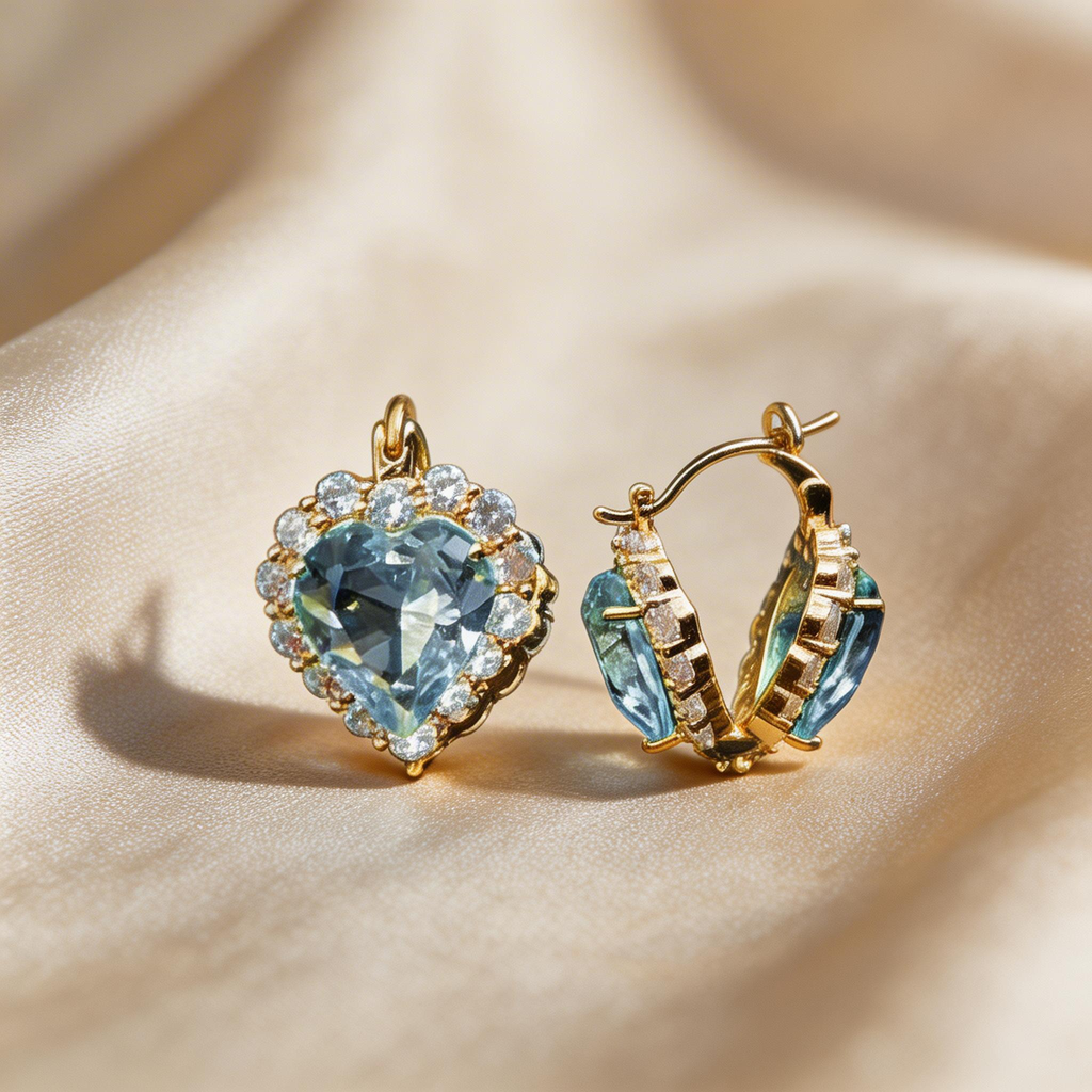 Elegant Double-Sided Heart Crystal Earrings