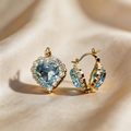 Elegant Double-Sided Heart Crystal Earrings
