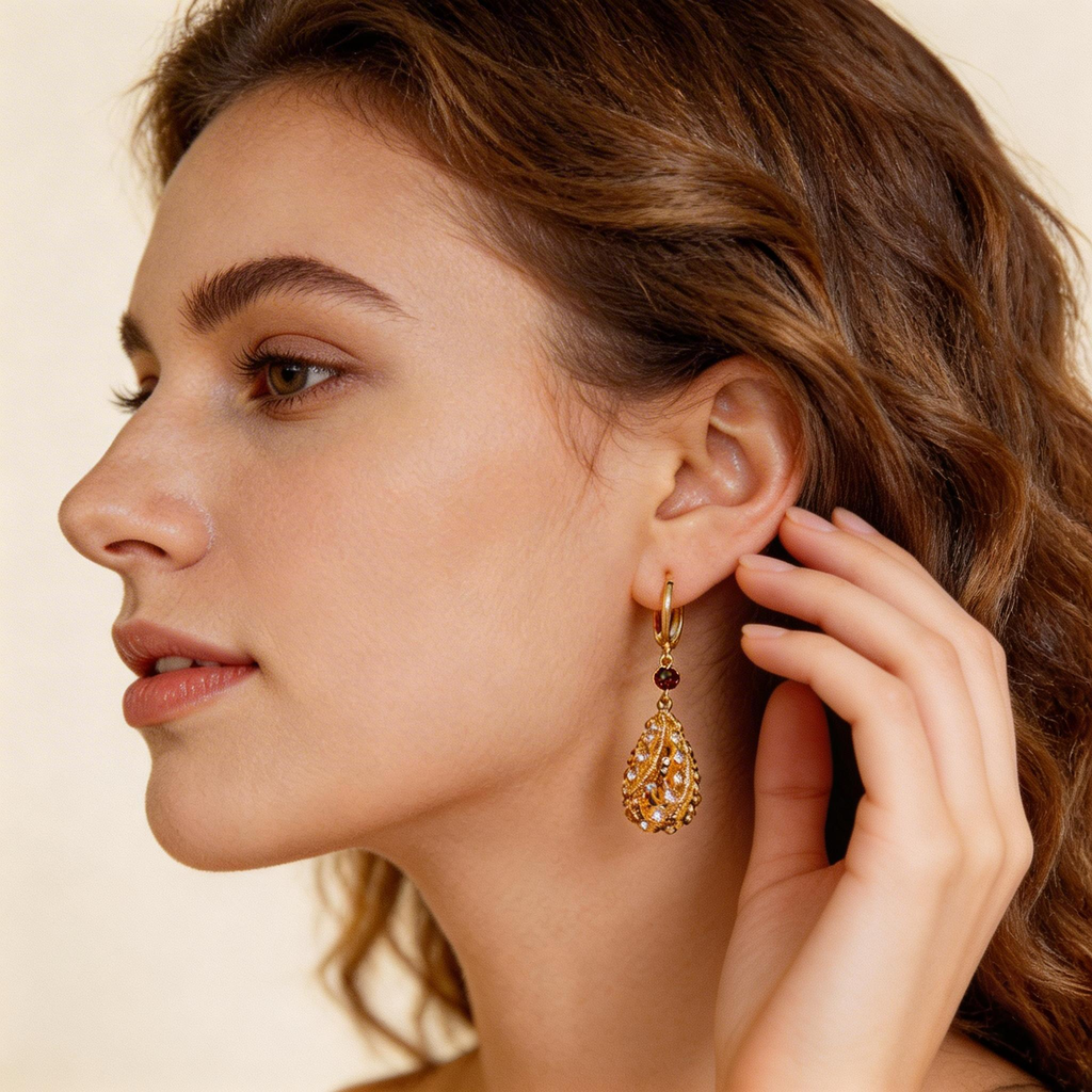 Elegant Natural Crystal Teardrop Earrings