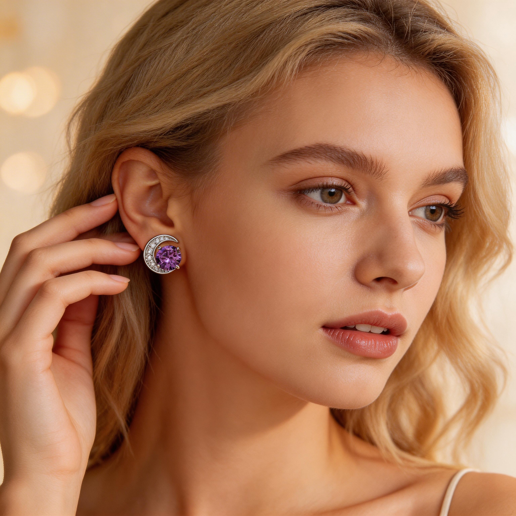 Elegant Sun, Moon & Star Stud Earrings