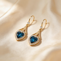 Classic Heart Crystal Drop Earrings