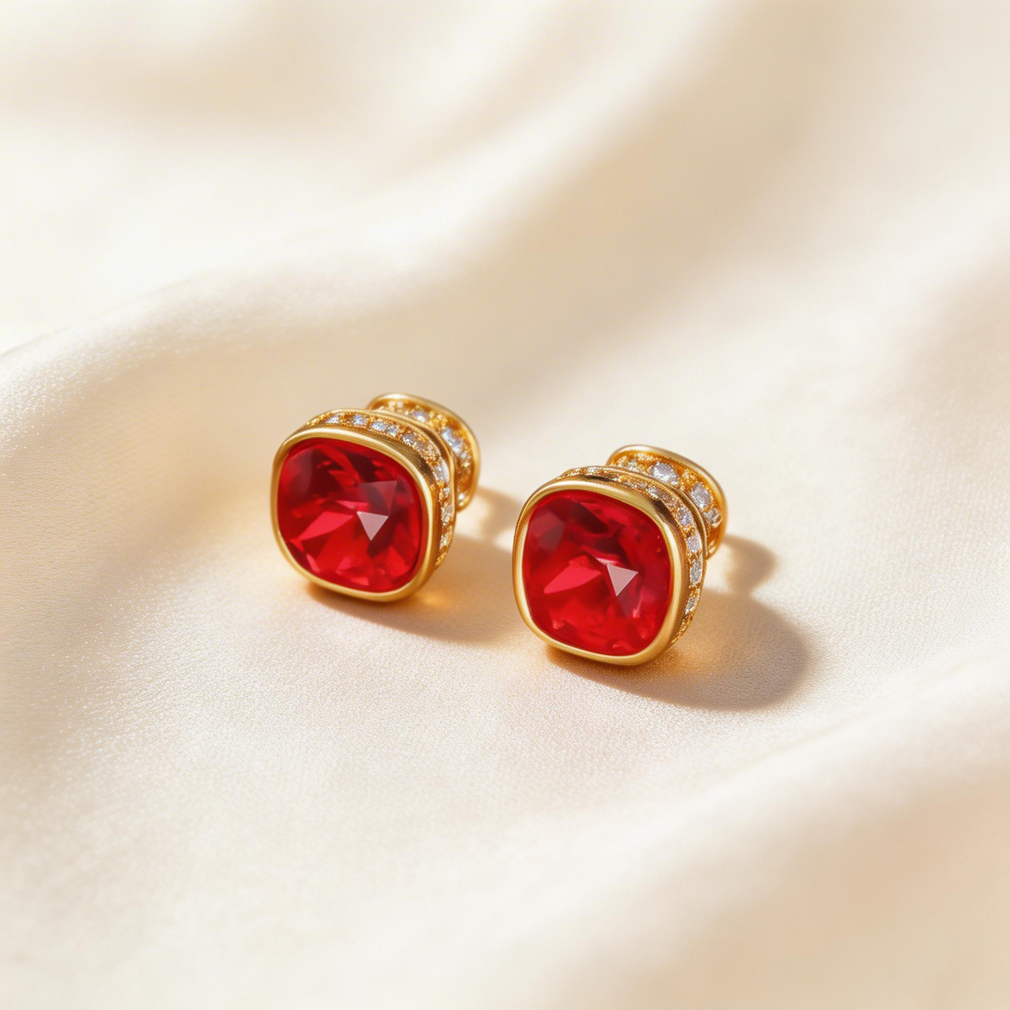 Natural Ruby Stud Earrings