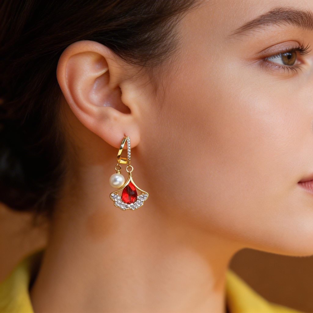 Elegant Ginkgo Leaf Double-Layer Earrings