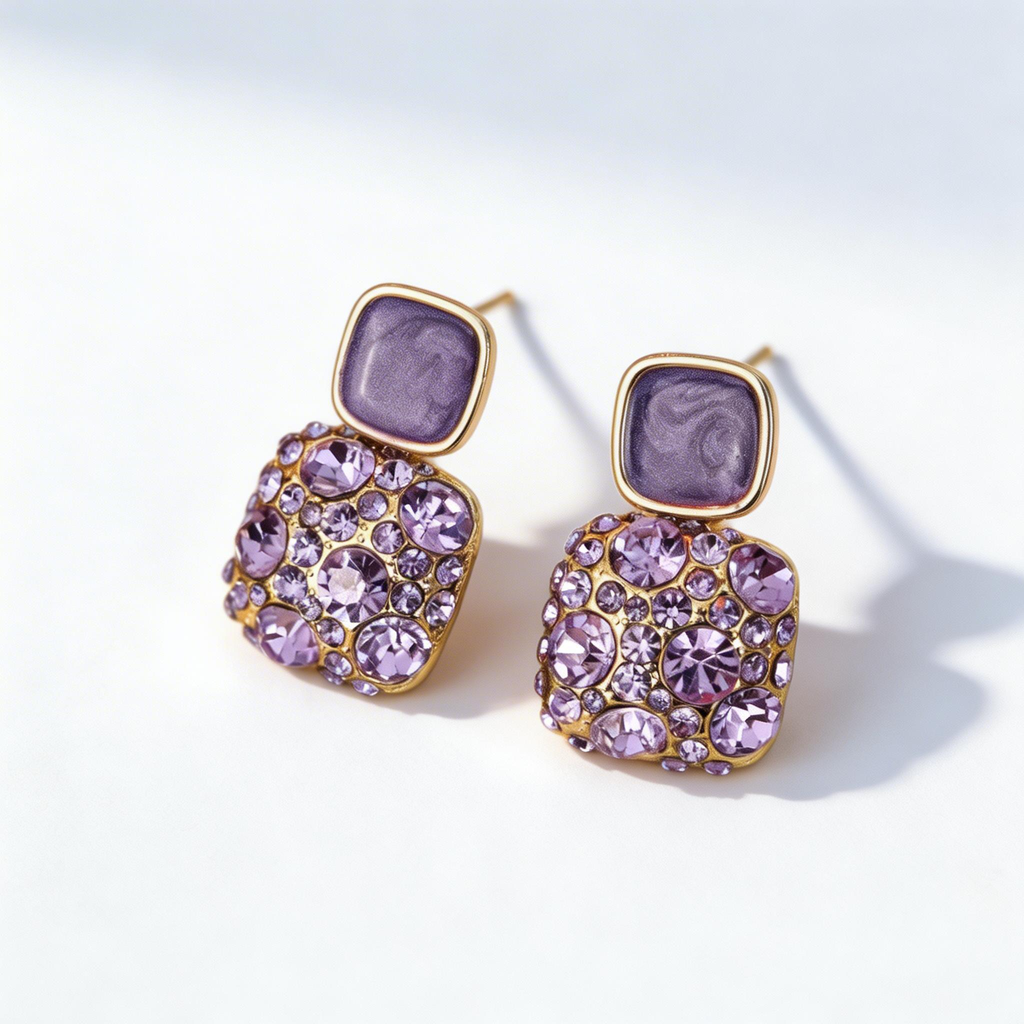 Elegant Sugar Cube Stud Earrings