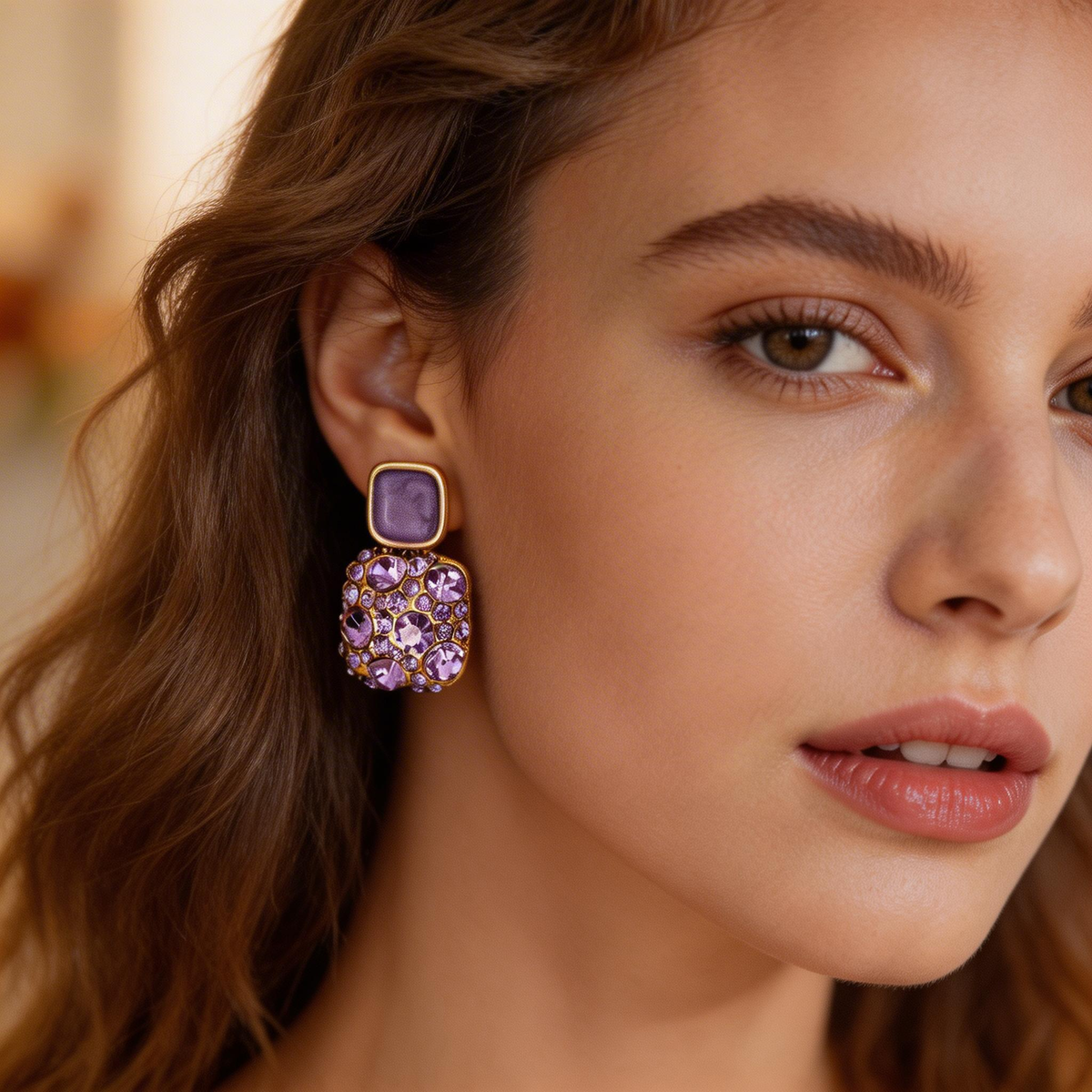 Elegant Sugar Cube Stud Earrings