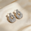 Vintage U-Shaped Pavé Stud Earrings