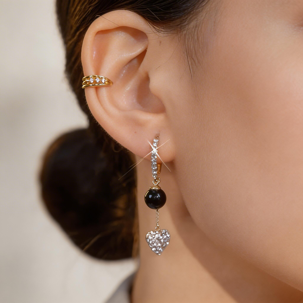 Vintage Tassel Heart Drop Earrings