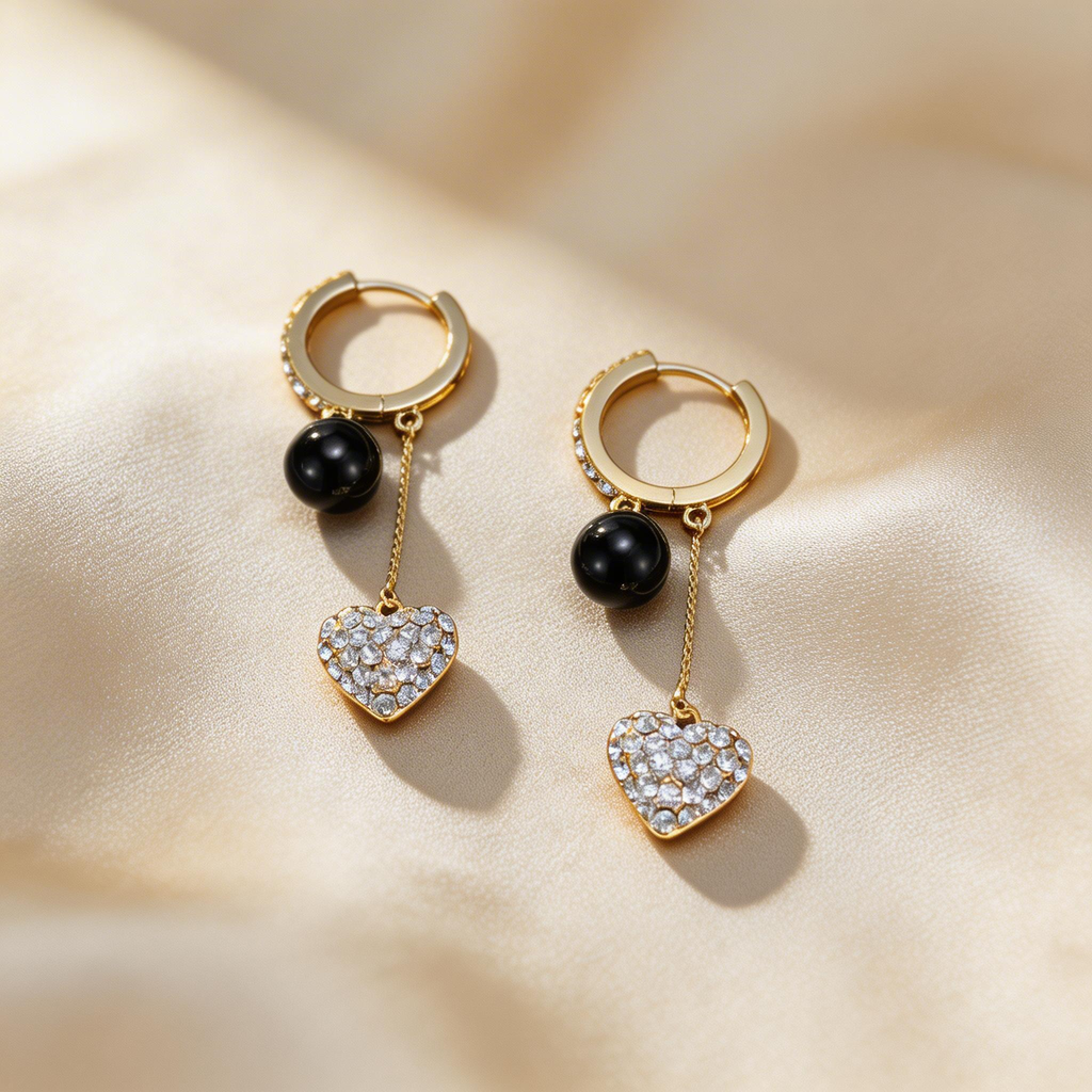 Vintage Tassel Heart Drop Earrings