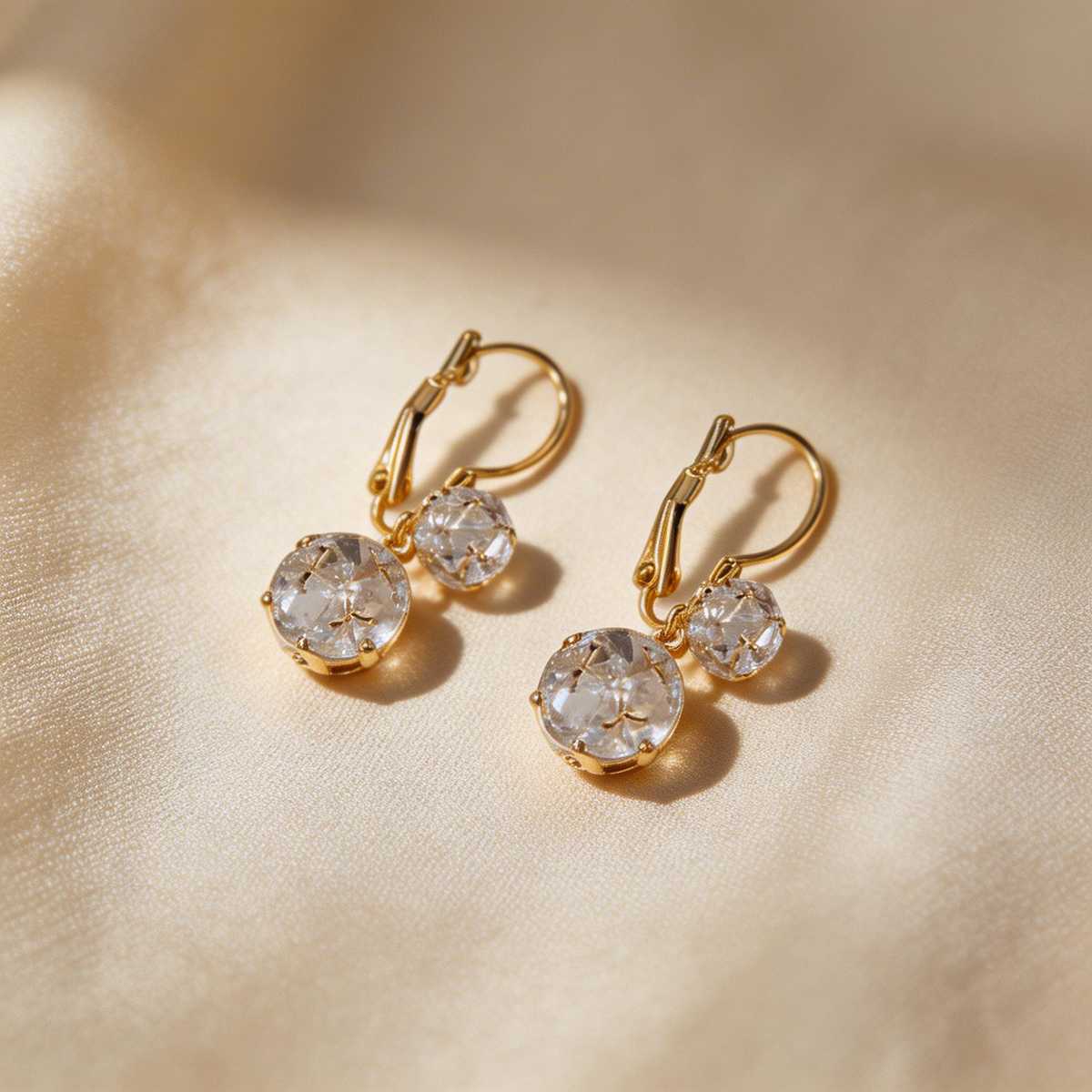 Double Crystal Sphere Earrings