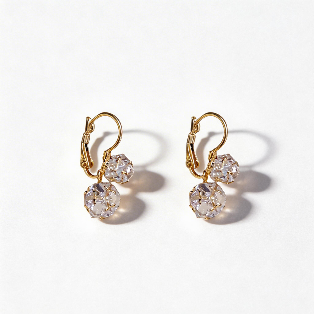 Double Crystal Sphere Earrings