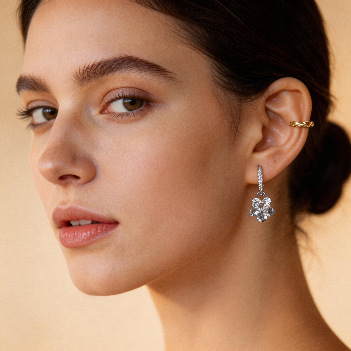 Elegant Double-Layer Blossom Drop Earrings