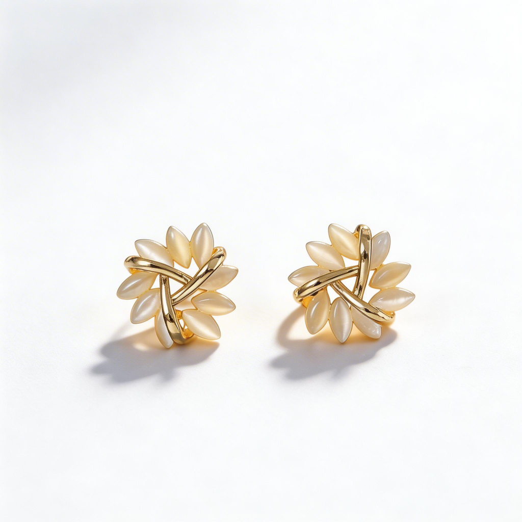 Leaf Cluster Stud Earrings