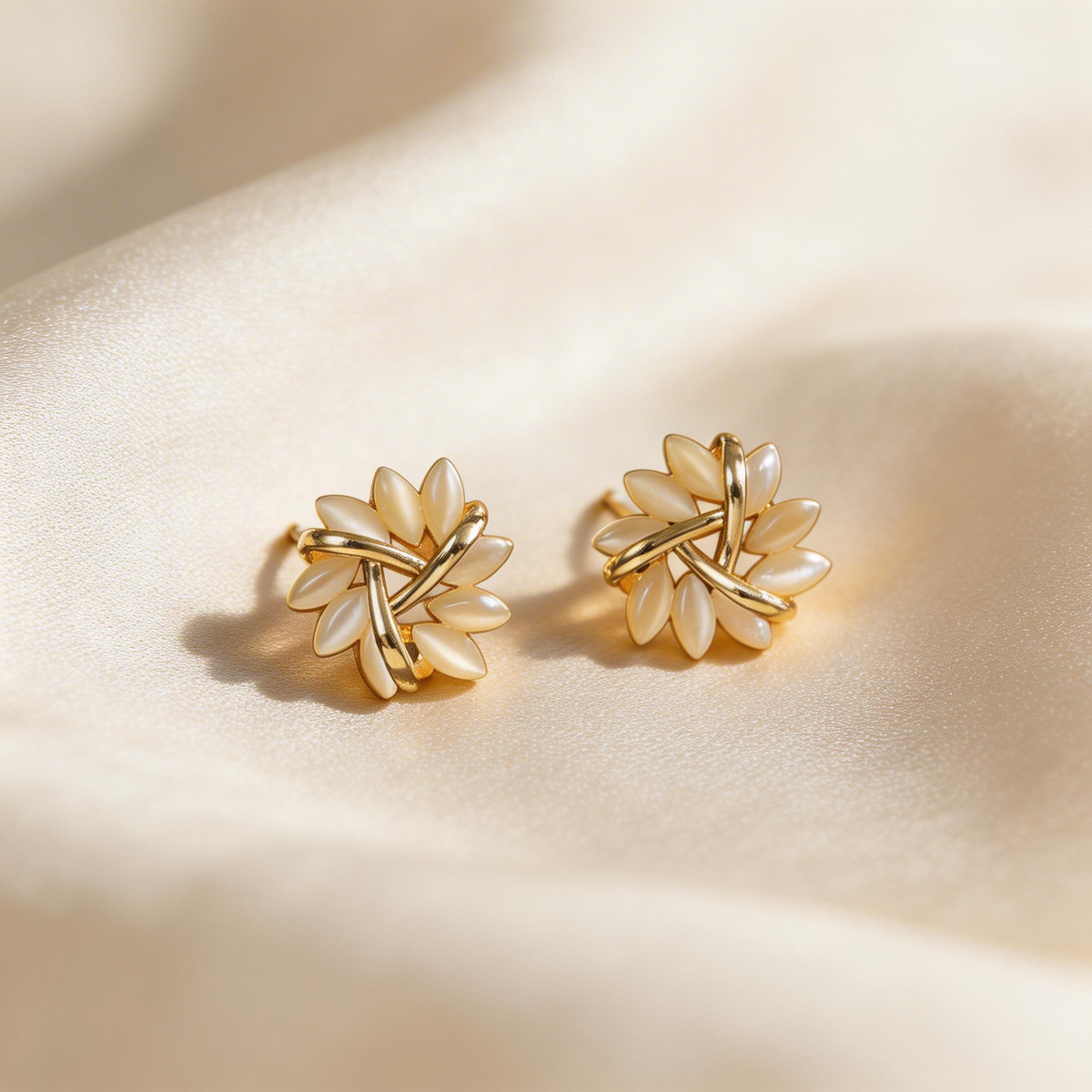 Leaf Cluster Stud Earrings