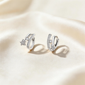 Starburst Double-Track Drop Hoop Earrings